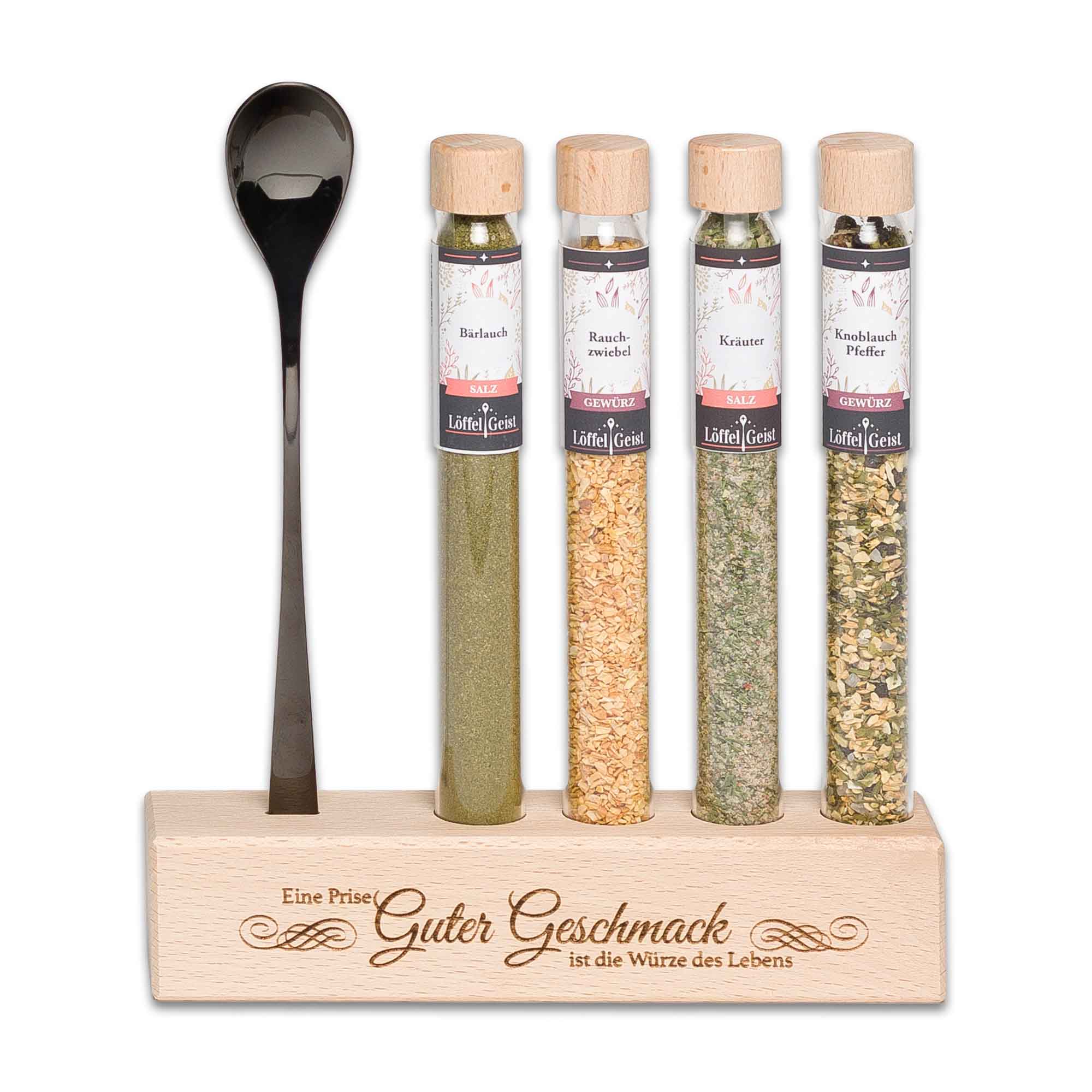 Gewürzset mit Gravur „Eine Prise guter“